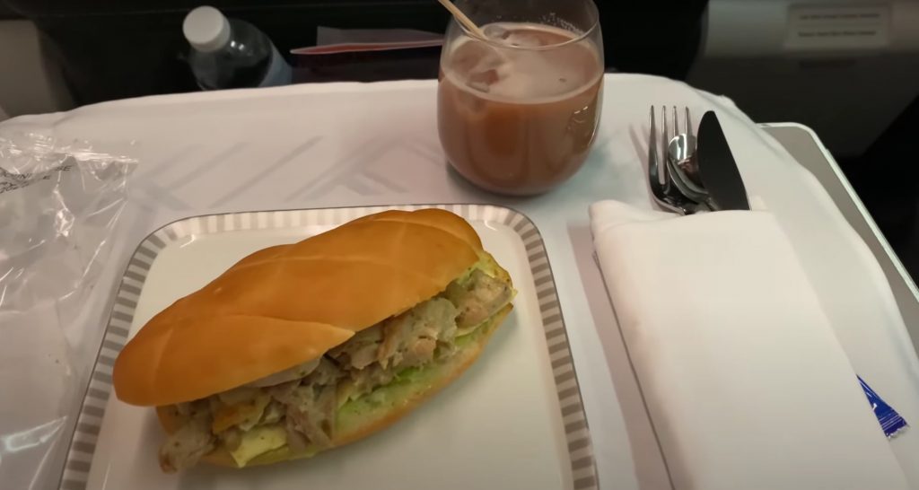 Served on The Plate - Sandwich in Singapore Airlines Business Class